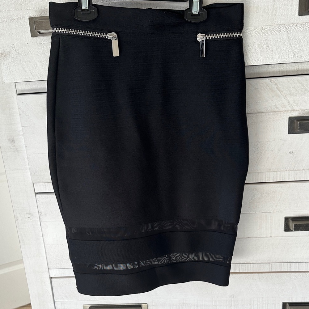 Nation LTD Black Pencil Skirt with Zipper Detail